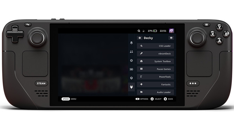 The Decky Loader menu on a Steam Deck