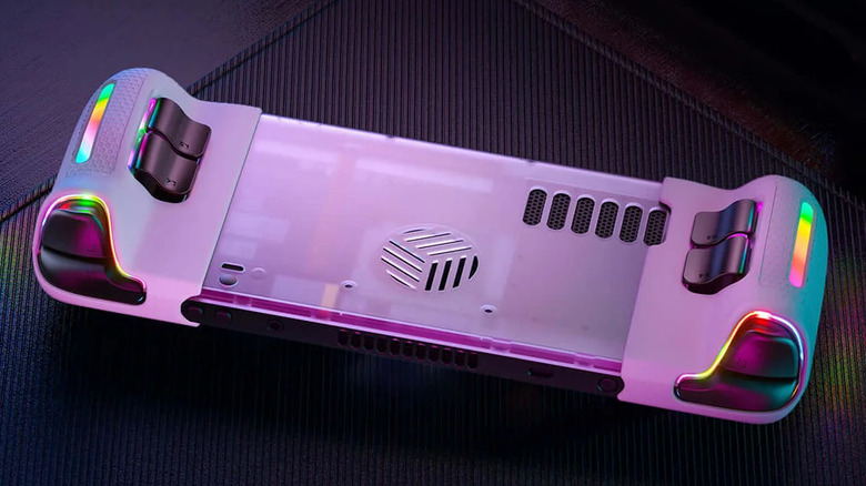 Steam Deck upgraded with a transparent backplate with RGB lights