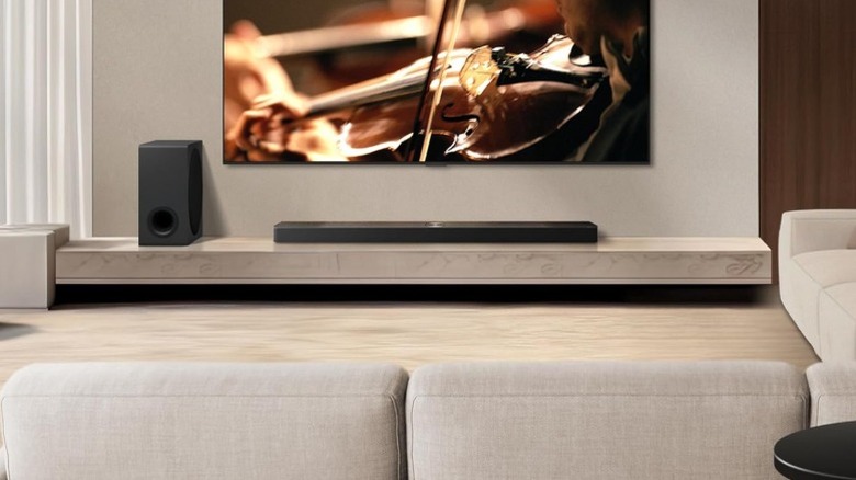 The LG S95AR sound system in a living room setup