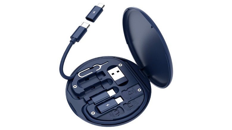 Black USB charging cable kit placed in their slots