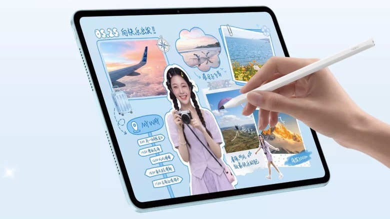 A person drawing on the Oppo Pad 6