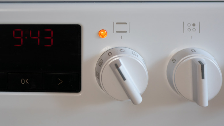 closeup of oven knobs