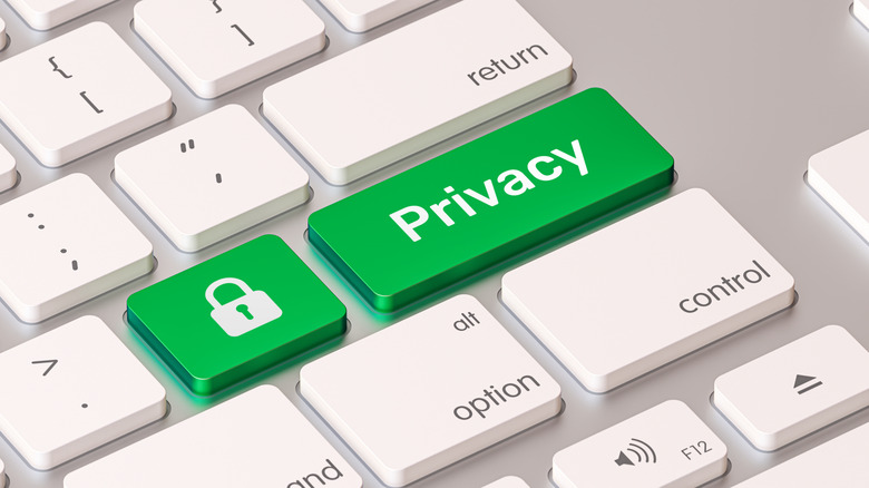 Privacy button on a keyboard