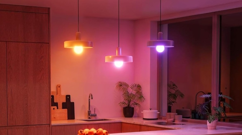 Govee smart lights installed in the kitchen ceiling fixtures