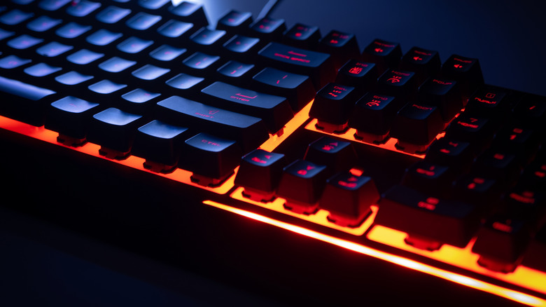 Gaming keyboard with RGB lighting
