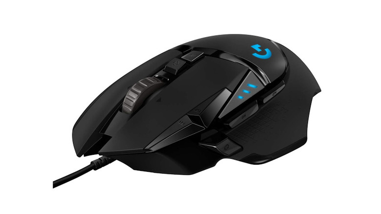 Logitech Hero Wired Gaming Mouse with LED lights activated