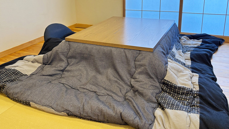 A kotatsu in a small Japanese room