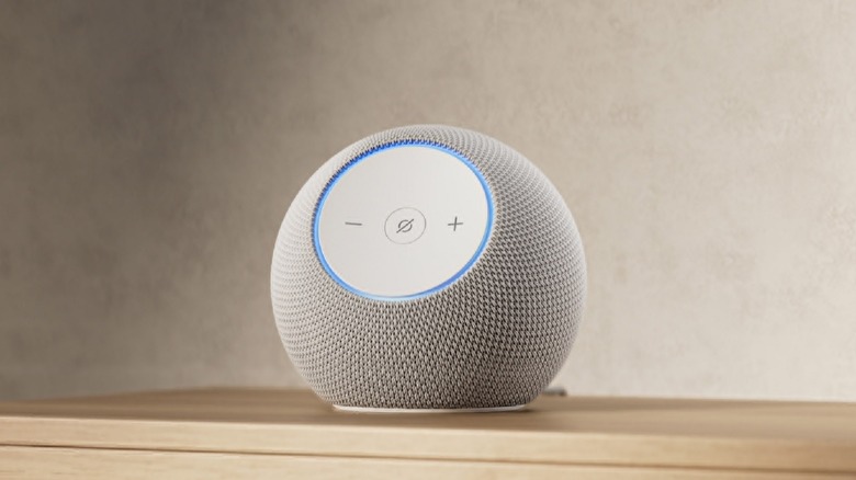 The Amazon Echo Dot Max on a desk.