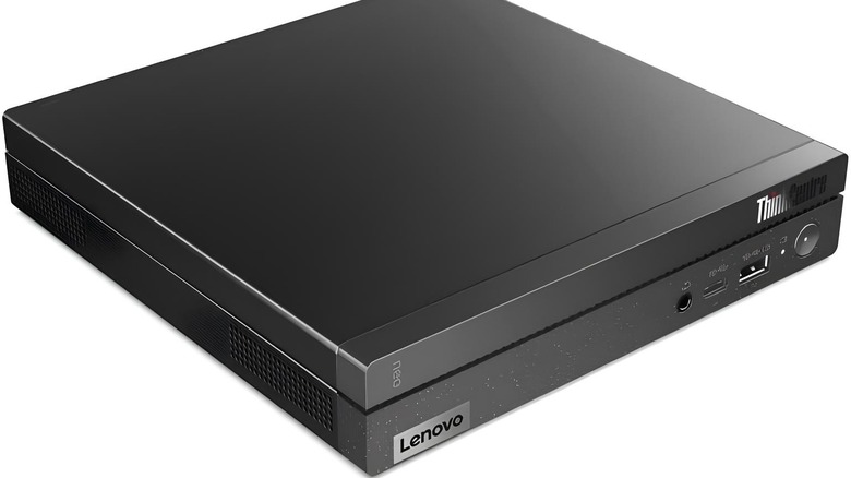 Lenovo mini desktop displayed