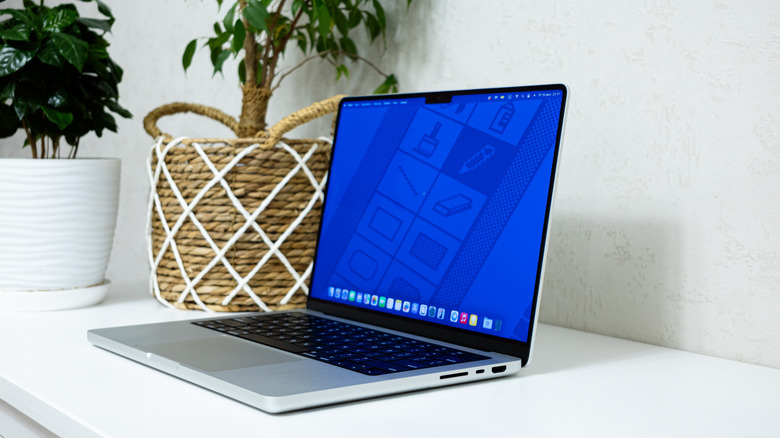 Macbook pro on a desk