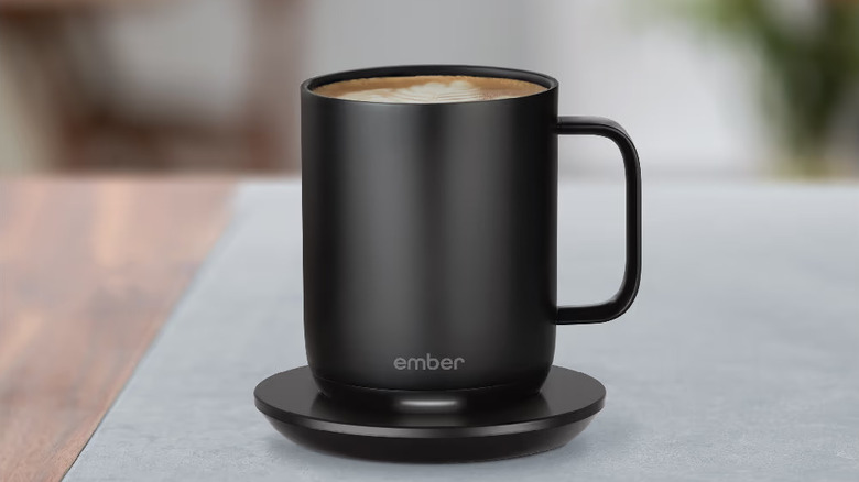 The Ember Mug 2 full of coffee on a table
