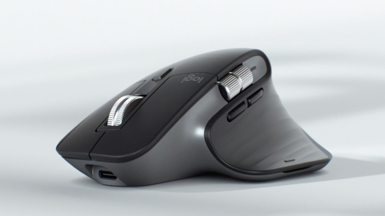 The Logitech MX Master 3S mouse on a white surface