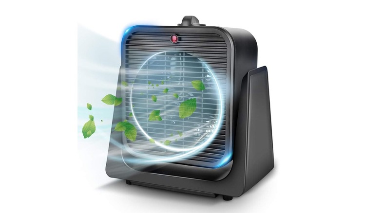 The Trustech 2-in-1 fan and heater on a white background.