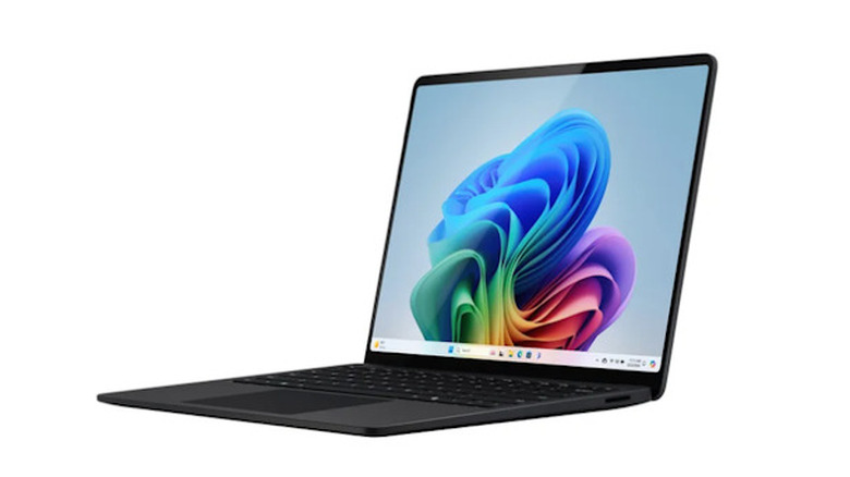 Microsoft Surface Laptop with screen on and top open