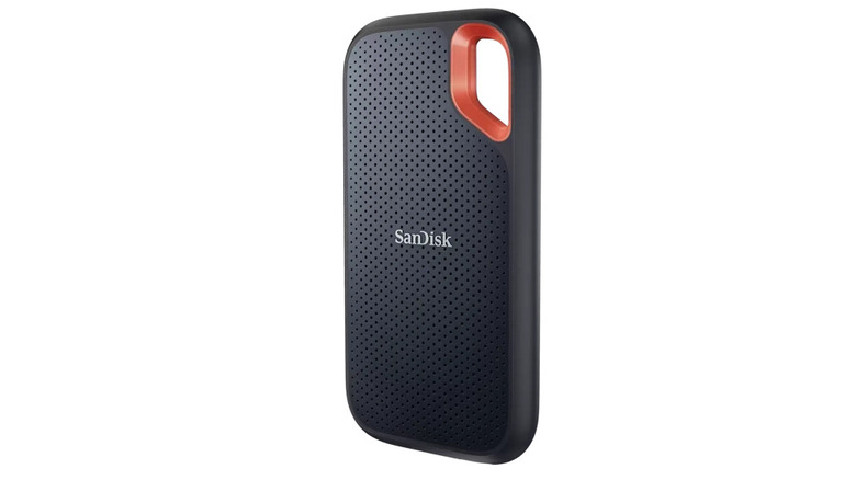 SanDisk mobile SSD drive on a white background