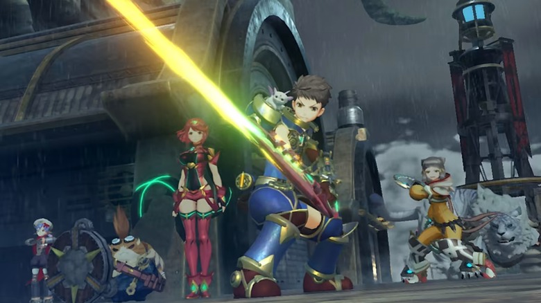 Character in "Xenoblade Chronicles 2" preparing to fight