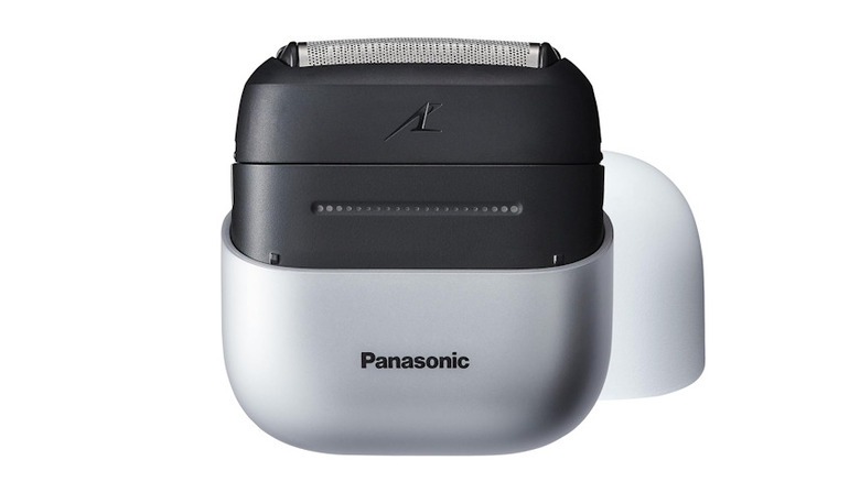 The Panasonic Travel Razor in white with the top off
