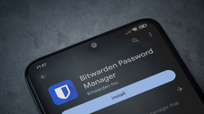 Bitwarden Password Manager app open on device
