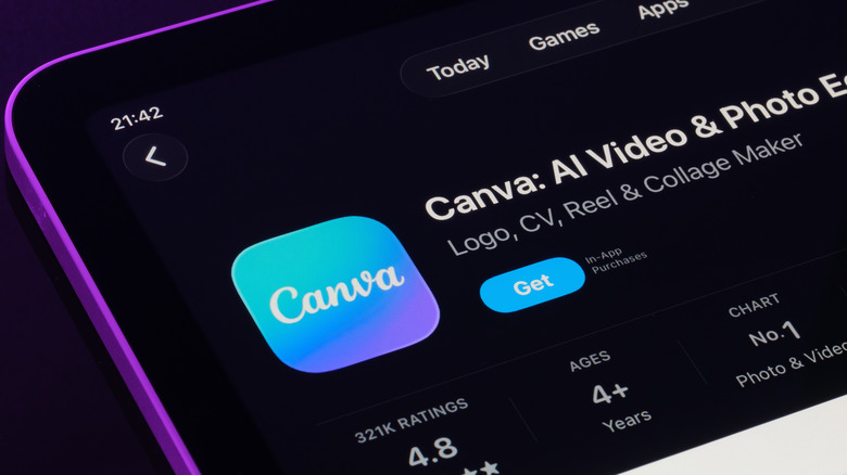 Canva app logo on device