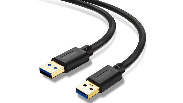 USB Type-A cables on white background