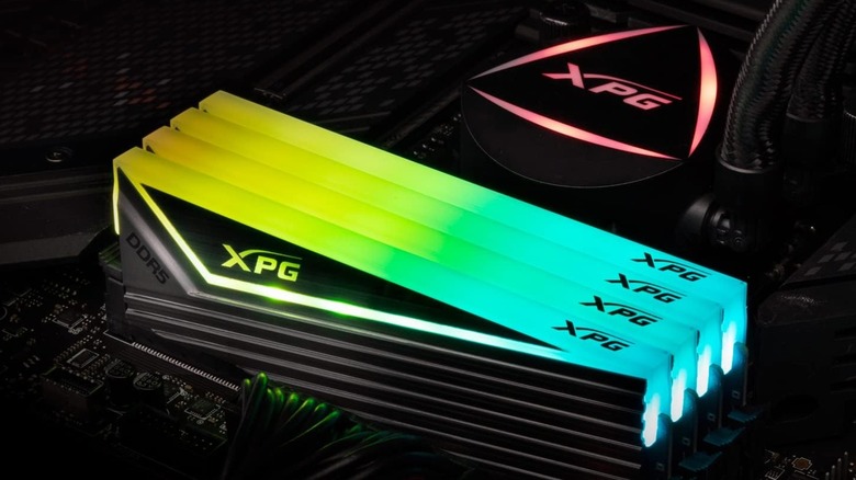 Four XPG Caster 32GB DDR5 RAM sticks