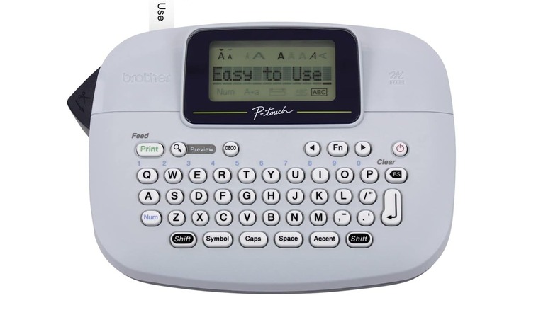 The Brother PT-M95 P-Touch label maker on a white background.