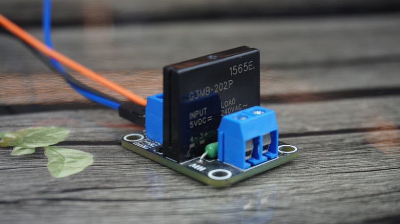 A Solid State Relay connected to a circuit