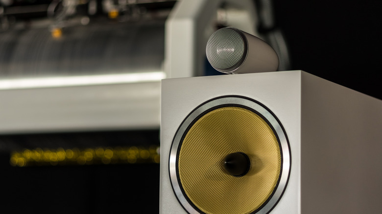 Close-up of a Bowers & Wilkins speaker