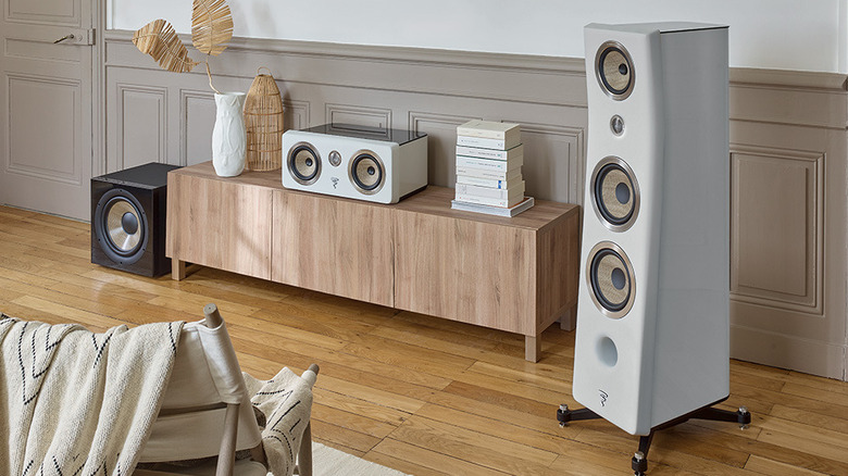 Focal home theater speakers in a decorated room