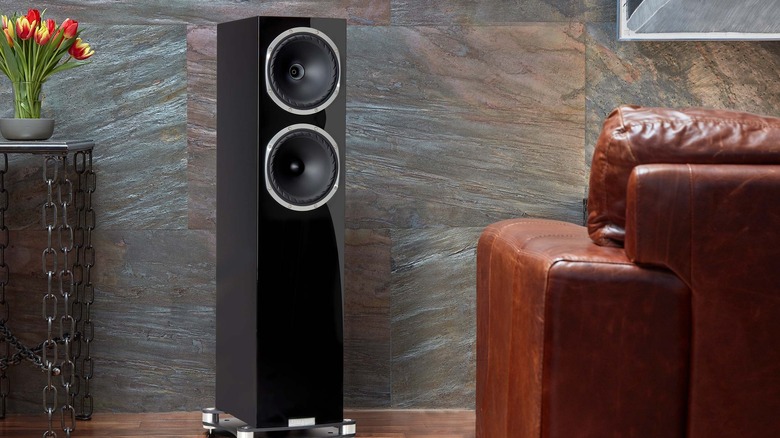 Fyne Audio floor-standing speaker in a room