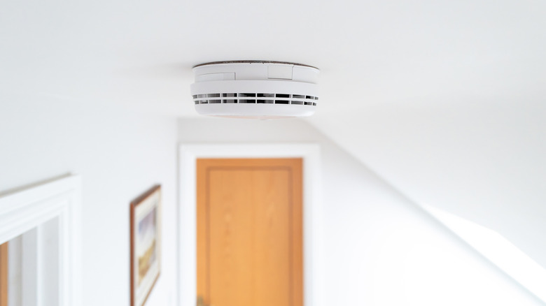 Smoke Alarm at the top of a hallway