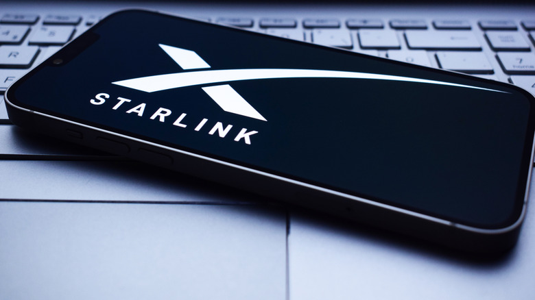 Starlink logo on smartphone