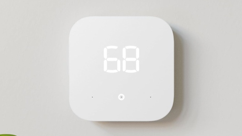 Amazon Smart Thermostat on a white wall