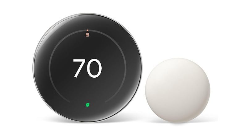 Google Nest Learning Thermostat with its sensor