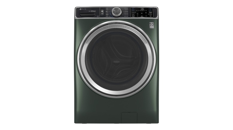 GE Profile front-load washer in jade green color