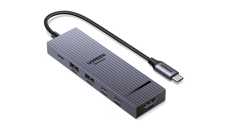 The Ugreen Revodok Pro 6-in-1 USB-C hub on a white background.