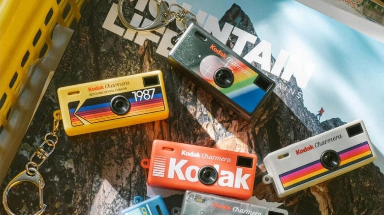 Different variants of the Kodak Charmera digital camera.