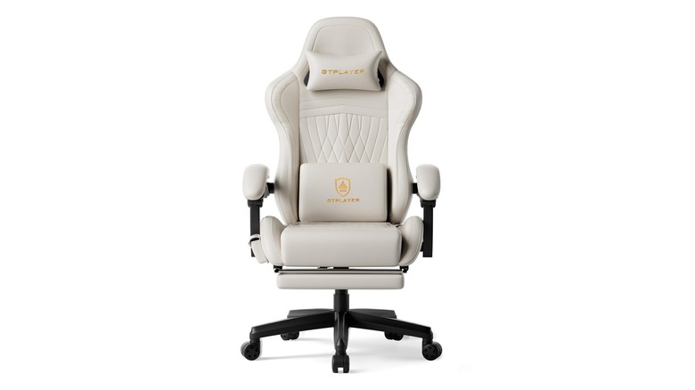 The GTPlayer Ace Pro gaming chair in off-white, on a white background.