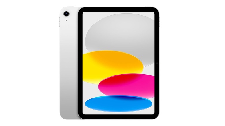 The front and back of the Apple iPad A16 on a white background.