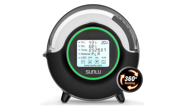 Sunlu filament dryer on a white background