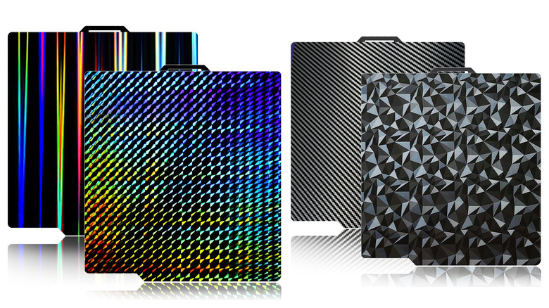 Patterned 3D printer build plates