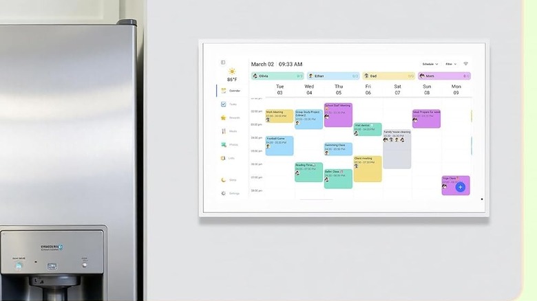FlyEVFish Calendar on a wall in a kitchen