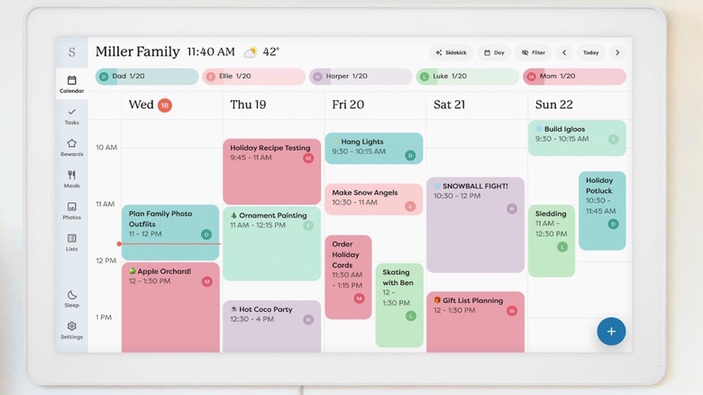 Skylight Calendar on the Calendar touchscreen