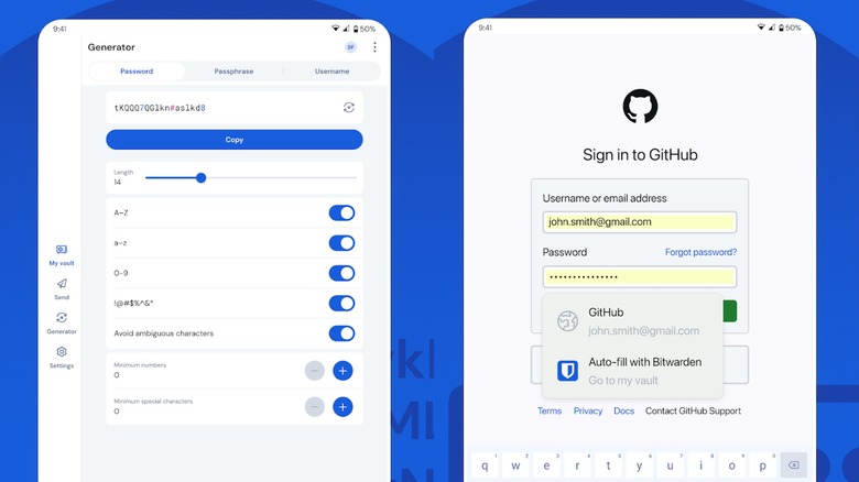 Bitwarden app interface