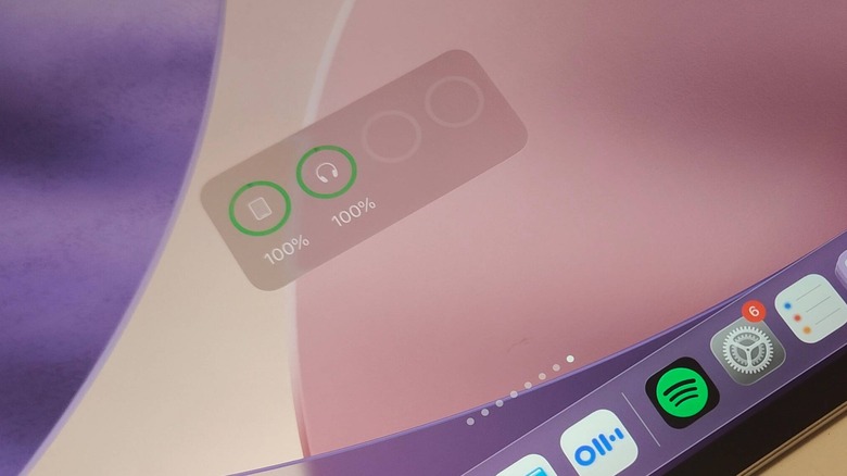 An iPad showing the batteries widget