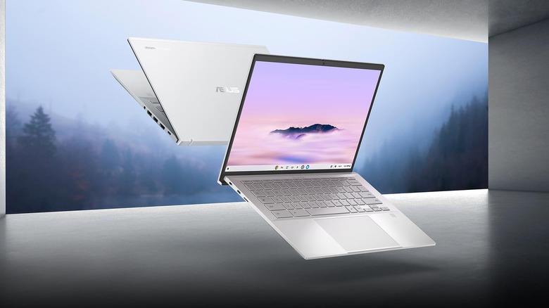 Asus Expertbook Chromebook Plus hovering off the ground