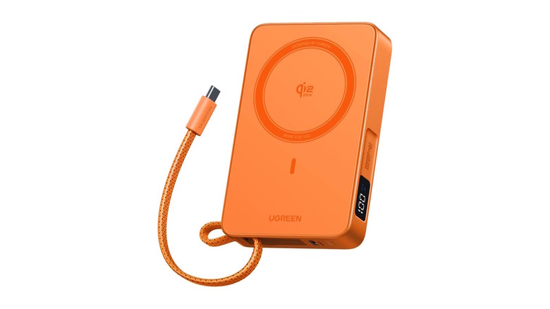 UGreen MagFlow 10000mAh Power Bank in orange