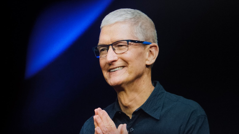 Apple CEO Tim Cook speaking at a past event