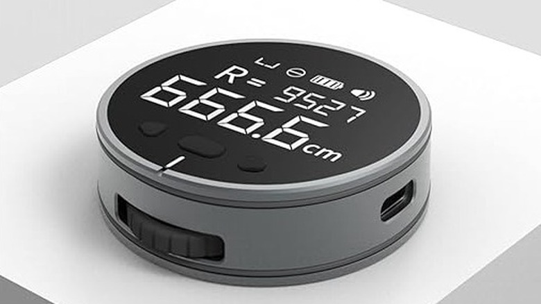 Digital tape measure in frame