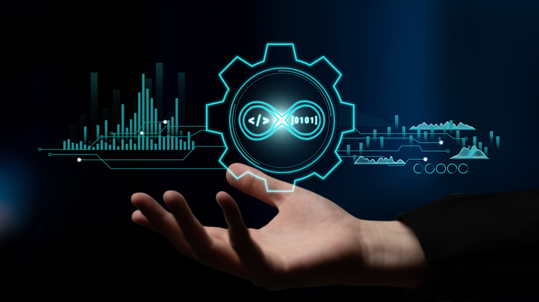 Person analysing the tech